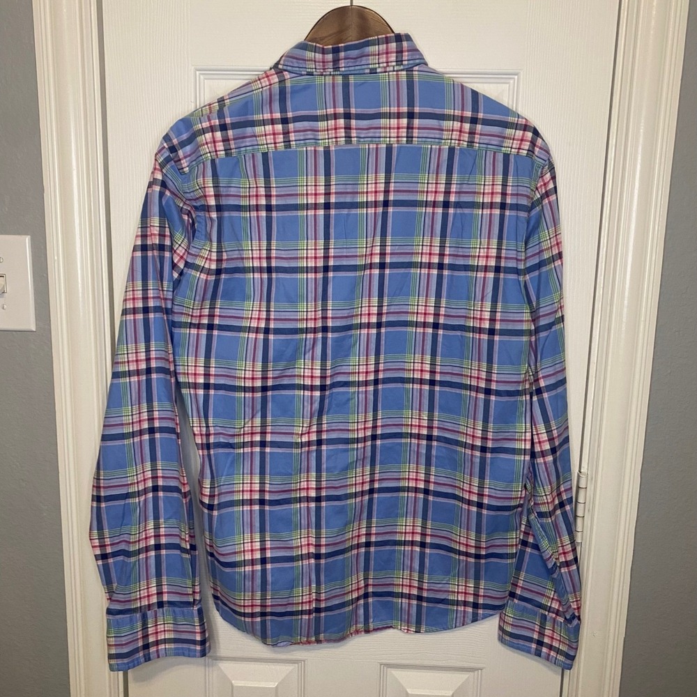 UNTUCKit Mens Medium Button Down Shirt Classic Fit Long Sleeve Plaid  Blue Green - Picture 2 of 2